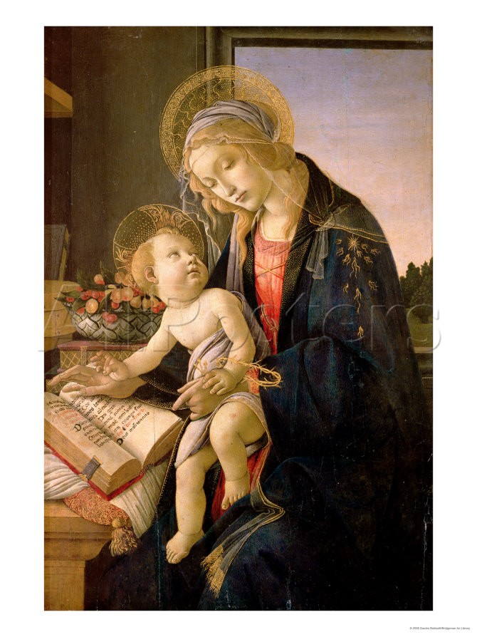 The Virgin Teaching The Infant Jesus To Read - Sandro Botticelli painting on canvas